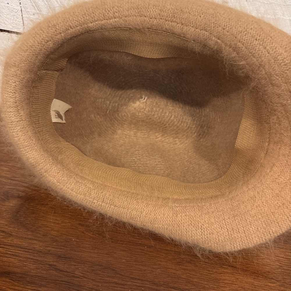 Women's Wool/Angora Hat One SizeTan Stylish Warm Bucket Hat - Picture 3 of 3
